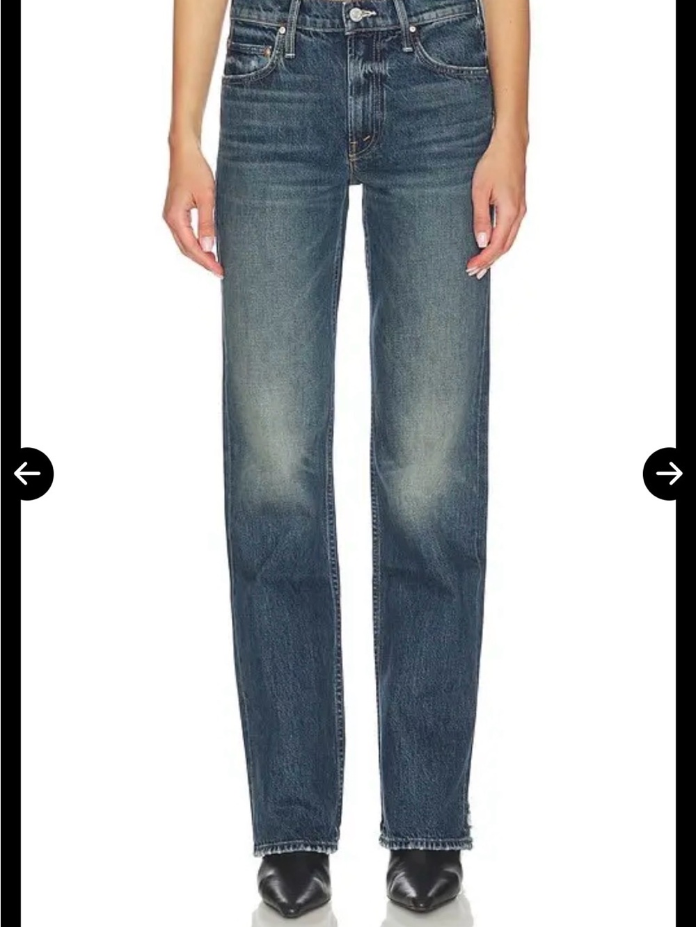 MOTHER Straight-Leg Jeans in Medium Blue Wash